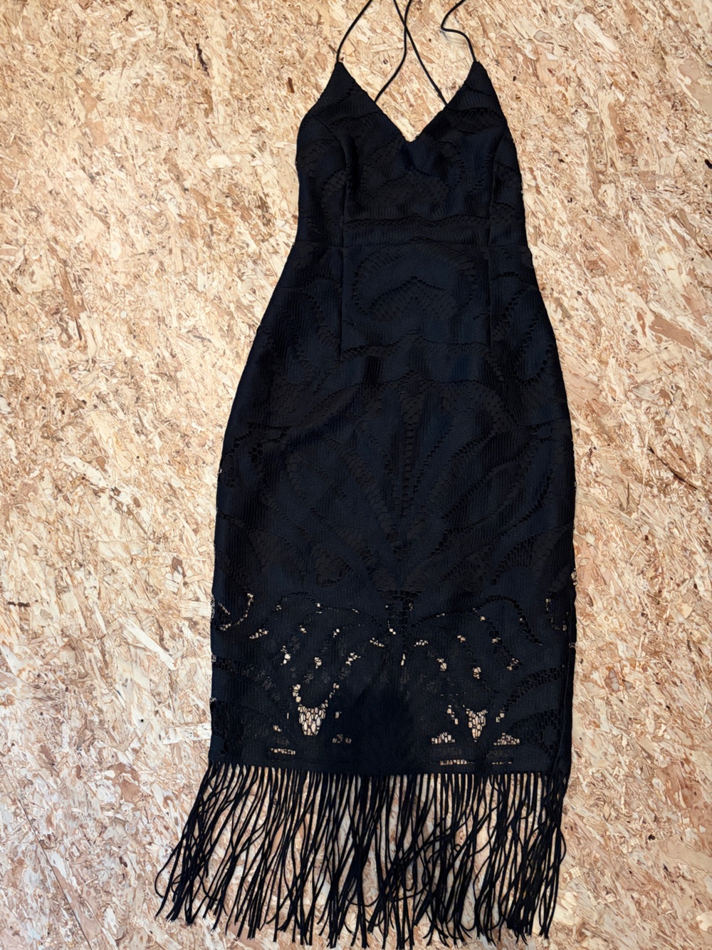 Women’s Black Fringe Detail Dress